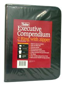 EXECUTIVE COMPENDIUM 2 RING ZIPPER